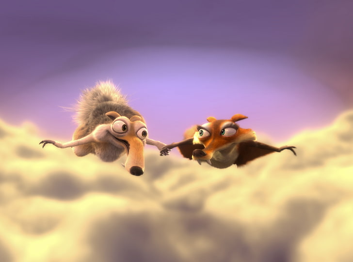 Ice Age 3 Dawn of the Dinosaurs - Scrat and..., Ice Age movie show still, HD wallpaper