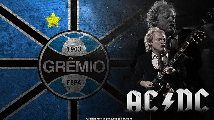 AC/DC, Gremio Porto Alegre, text, communication, western script