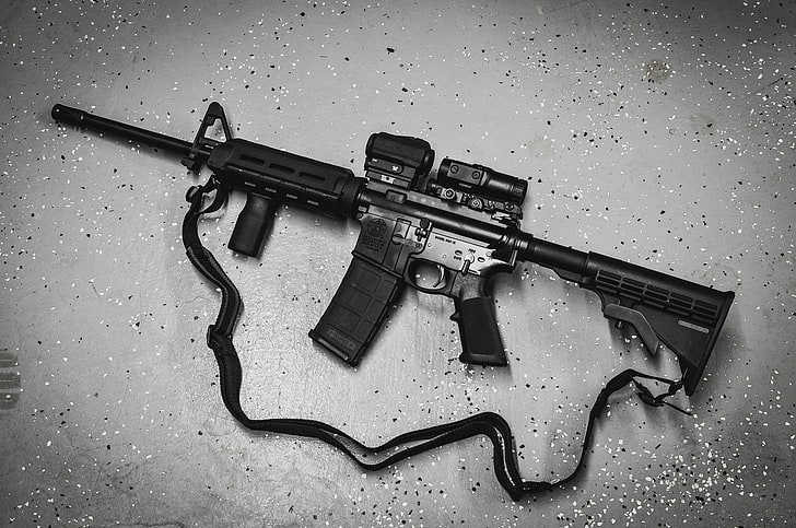 background, AR-15, a semi-automatic rifle, HD wallpaper