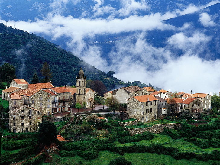 Village Corsica France HD, world, travel, travel and world