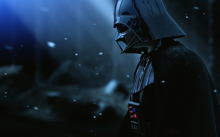 Darth Vader of Star Wars wallpaper, focus on foreground, helmet