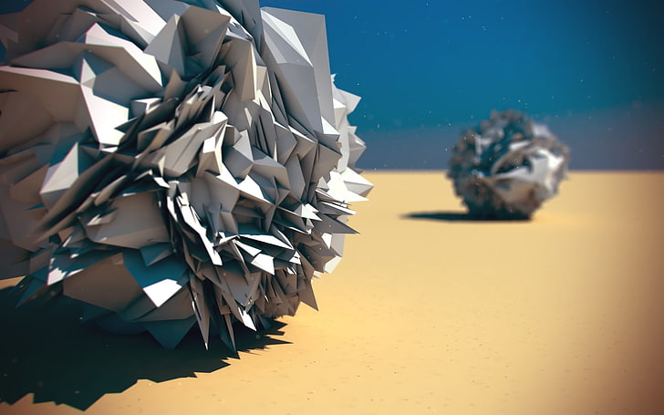 crimpled gray paper, abstract, low poly, digital art, CGI, artwork