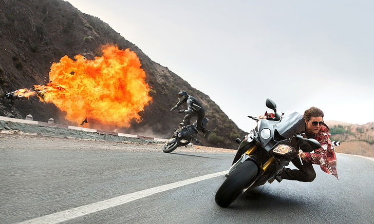 crash, the explosion, motorcycles, speed, chase, frame, highway, HD wallpaper