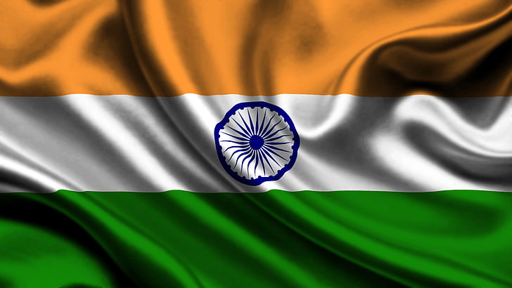 India Flag, multi colored, pattern, close-up, full frame, no people