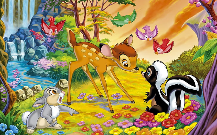 Bambi Flower And Thumper Rabbit Hd Wallpaper 2560×1600, HD wallpaper