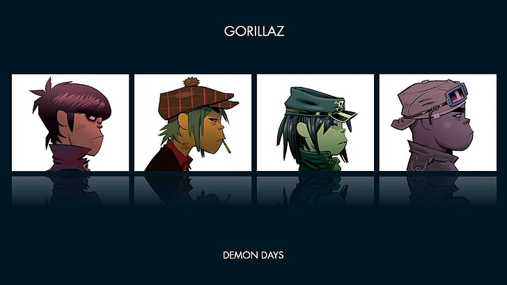 Gorillaz photo collage, anime, Jamie Hewlett, 2-D, Noodle, Murdoc Niccals, HD wallpaper