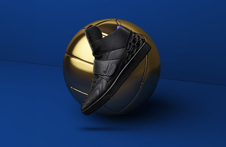 Gold Football Ball, Nike Mens Shoe, Sports, Blue, Soccer, Design, HD wallpaper