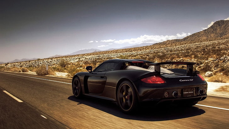 Porsche Carrera GT, black cars, vehicle, transportation, motor vehicle, HD wallpaper