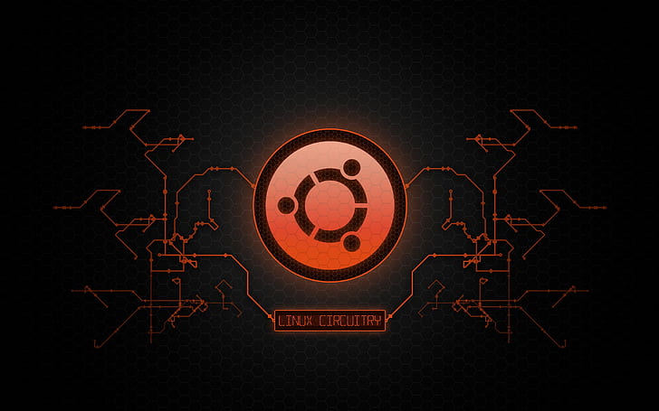 chip, scheme, logo, Metal, Linux, style, Ubuntu, UbuntuCircuitry, HD wallpaper