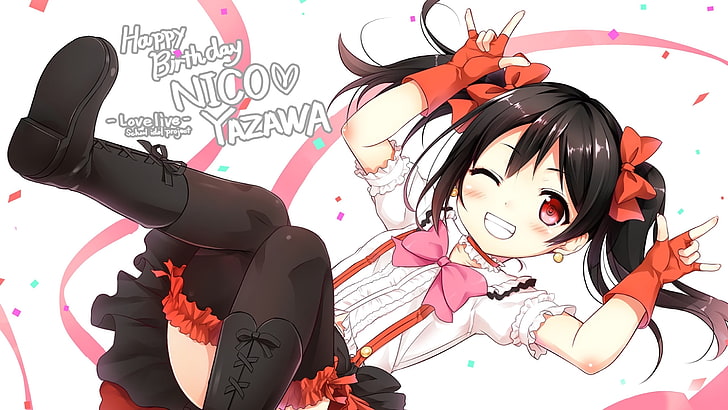 girl in black long hair anime character, Love Live!, Yazawa Nico