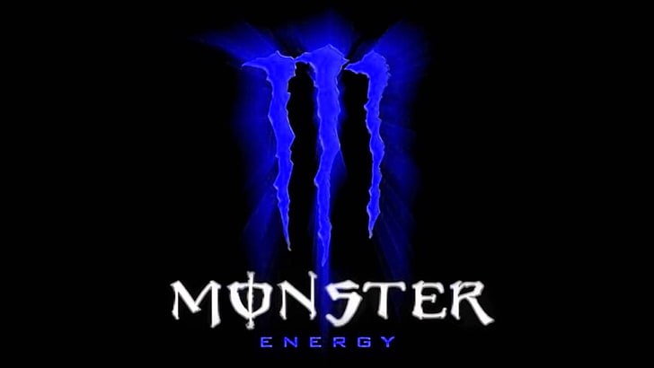 monster energy beautiful  desktop, blue, black background, healthcare and medicine, HD wallpaper