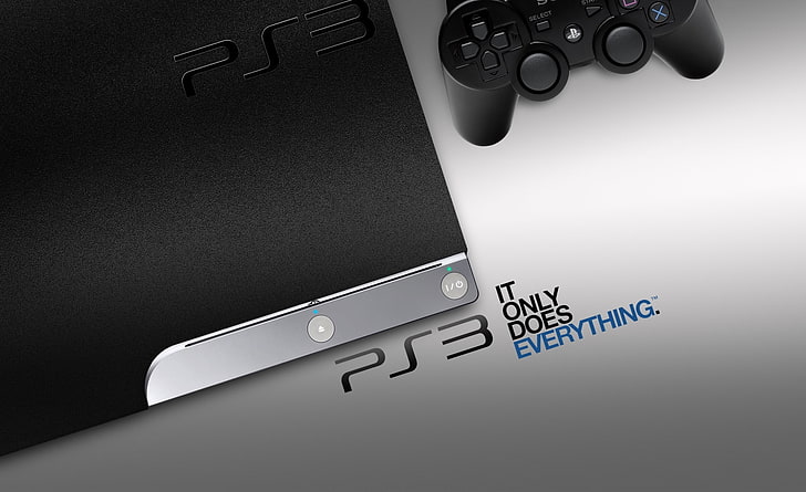 Hd Wallpaper It Only Does Everything Black Sony Ps3 Console And Black Console Wallpaper Flare