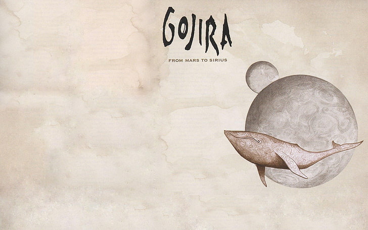 Gojira text, metal, metal music, whale, artwork, cover art, album covers, HD wallpaper