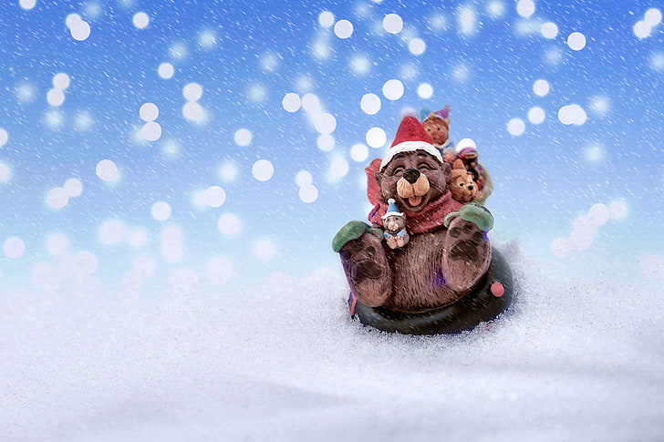 HD wallpaper: snow, mouse, New Year, slide, Christmas, bear, fun, Xmas,  Merry | Wallpaper Flare