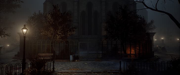 Vampyr, video game art, Gothic, dark, mist, city, London, church, HD wallpaper