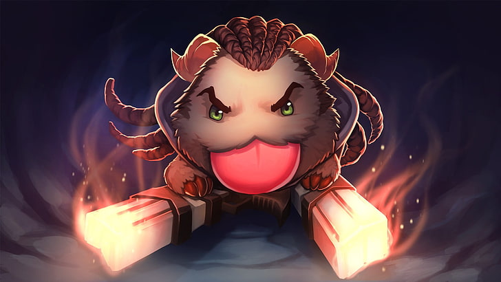 gray character illustration, League of Legends, Poro, Lucian, HD wallpaper