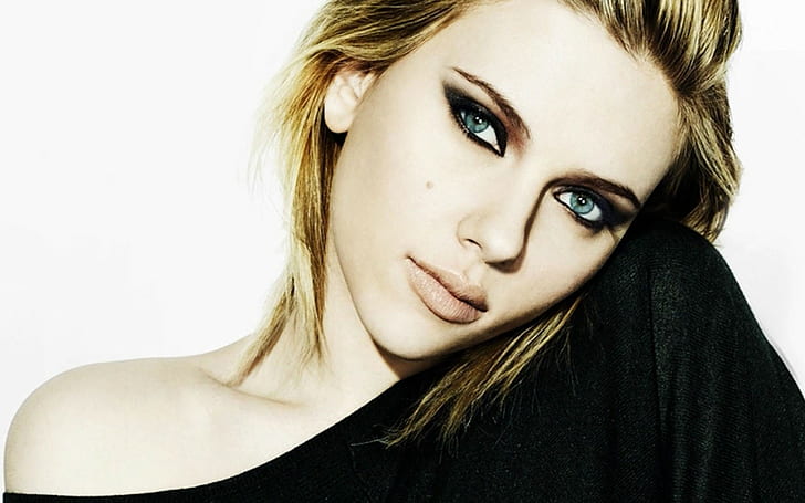 Scarlett Johansson, face, portrait, women, celebrity, actress, HD wallpaper