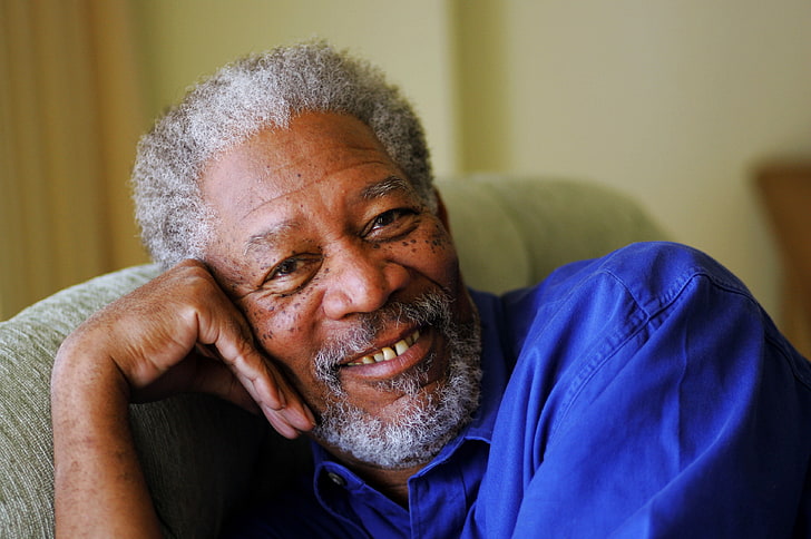 Morgan Freeman, actor, smile, hollywood, gray-haired, people, HD wallpaper