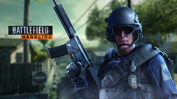 Battlefield Hardline, video games, communication, clothing, HD wallpaper