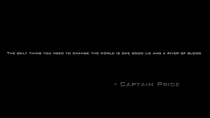 Captain Price quote, digital art, Call of Duty, text, western script