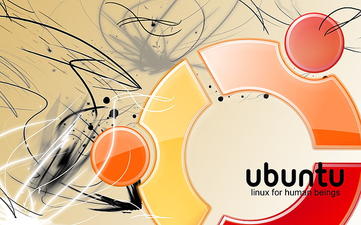 Ubuntu, Linux, no people, orange color, communication, creativity, HD wallpaper