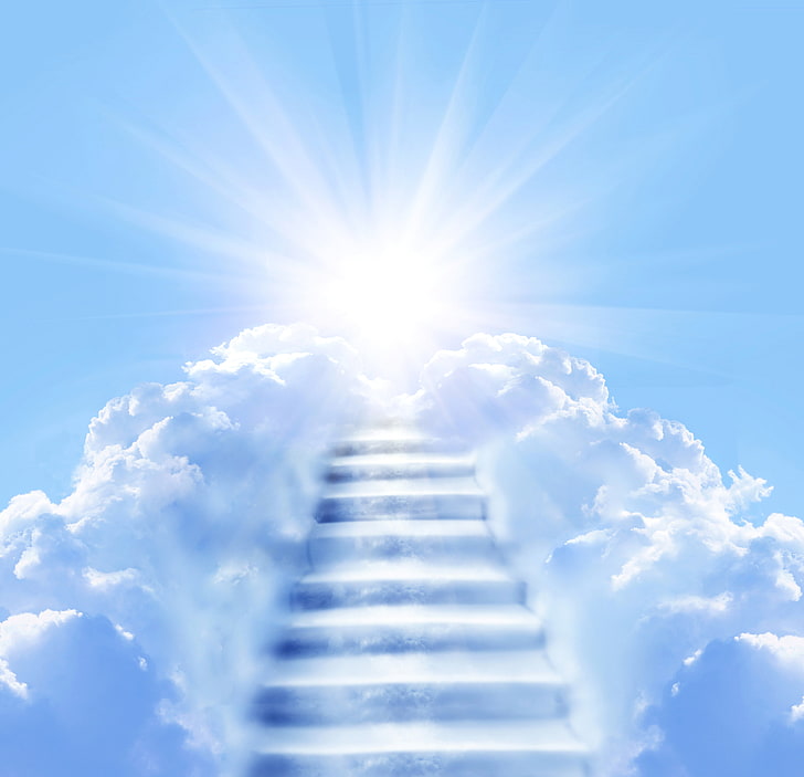 stairway to heaven wallpaper, the sky, the sun, clouds, rays, HD wallpaper