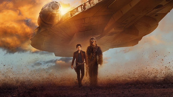 Han Solo and Chewbacca from Star Wars, Solo: A Star Wars Story