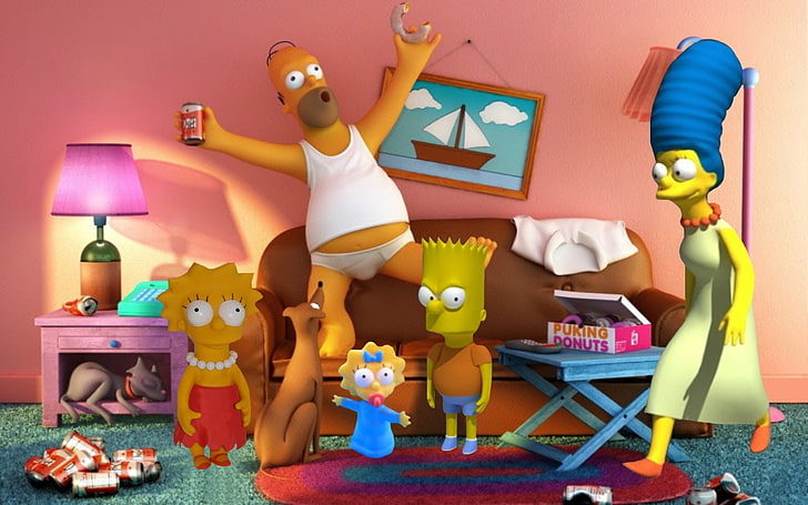 Bart Homer The Simpsons 3D Entertainment TV Series HD Art, lisa