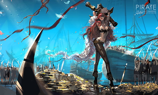 HD wallpaper: miss fortune, anime style, league of legends, pirate, Games |  Wallpaper Flare
