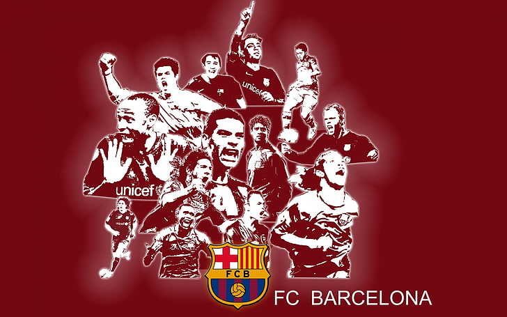 FC Barcelona wallpaper, club, football, command, players, vector, HD wallpaper