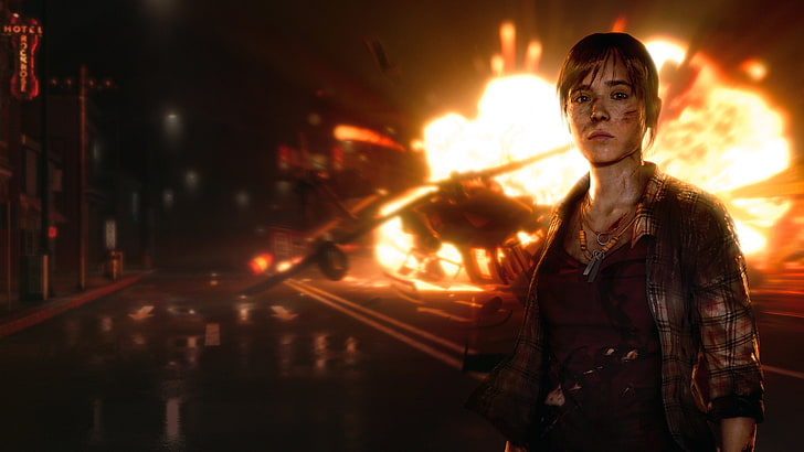 Jodie Holmes, Beyond Two Souls, standing, one person, front view