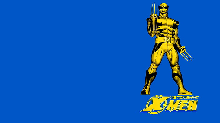 X-men wallpaper, comics, Wolverine, human representation, blue, HD wallpaper