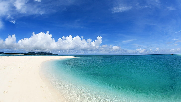 blue sea, beach, sky, water, scenics - nature, beauty in nature, HD wallpaper