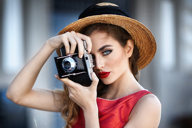 camera, portrait, women, model, Alessandro Di Cicco, photography themes, HD wallpaper