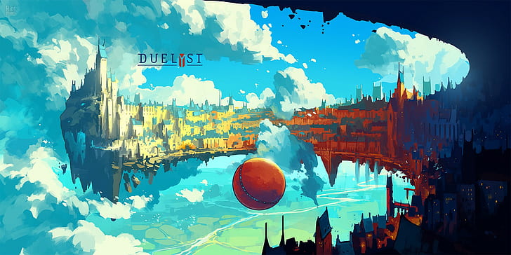 Duelyst, Anton Fadeev, floating island, artwork, concept art, HD wallpaper