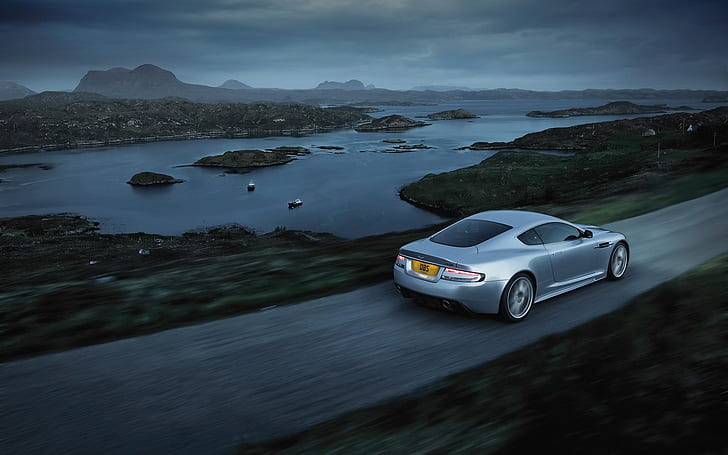 Aston Martin DBS, silver sports coupe photo, HD wallpaper