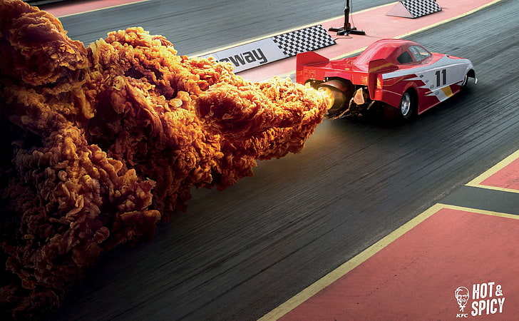 KFC Fast Food Design, Food and Drink, Creative, Golden, Advertising, HD wallpaper