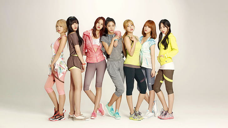 girl band, K-pop, AOA, group of people, friendship, full length, HD wallpaper