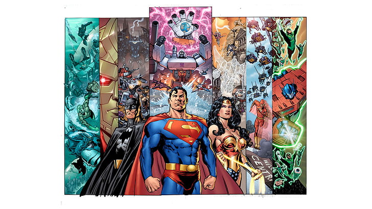 Superman Wonder Woman Batman Green Lantern The Flash Justice League HD, justice league, HD wallpaper