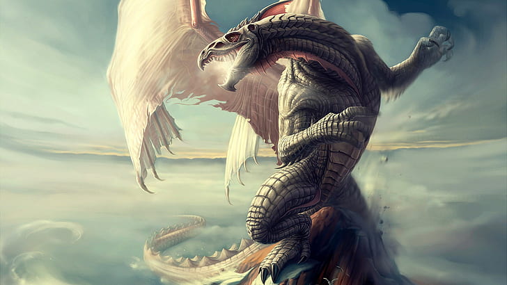 digital art, dragon