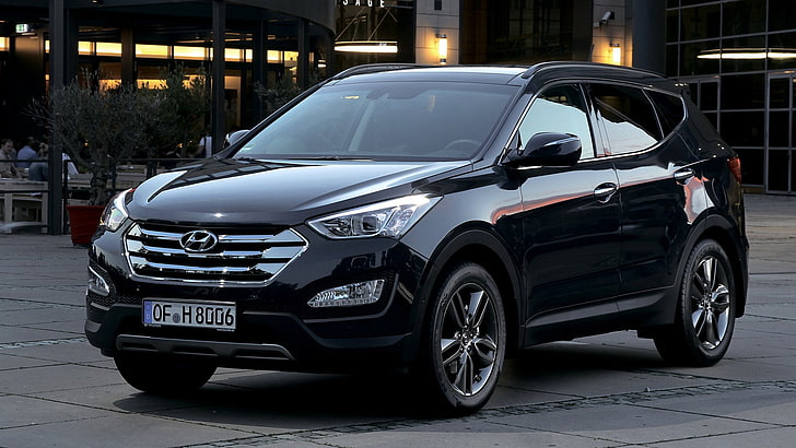 Hyundai, Hyundai Santa Fe, Black Car, Crossover Car, Mid-Size Car, HD wallpaper