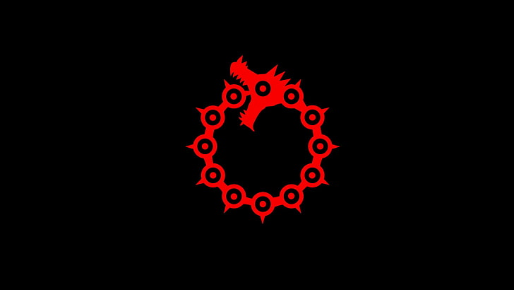 HD wallpaper: red dragon logo, Nanatsu no Taizai, meliodas, black  background | Wallpaper Flare