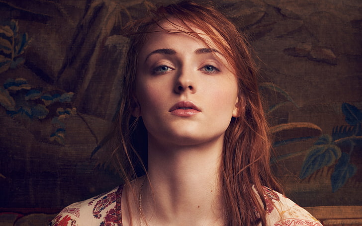 Sophie Turner 4K, portrait, headshot, beauty, young adult, one person