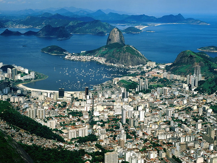 Rio de Janeiro, city, cityscape, metropolis, Brasil, aerial view, HD wallpaper