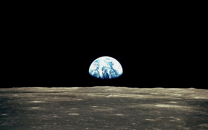 outer space moon earth earthrise 1680x1050  Space Moons HD Art