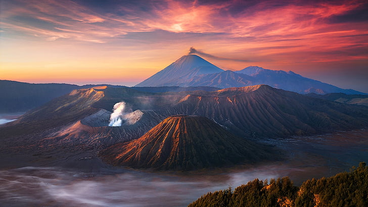 sky, mount bromo, bromo tengger semeru national park, indonesia, HD wallpaper