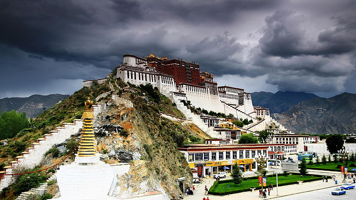 potala palace, lhasa, tibet, china, asia, dalai lama, buddhism, HD wallpaper