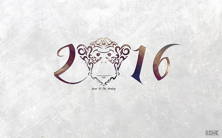 2016 text, New Year, monkey, holiday, no people, creativity, art and craft