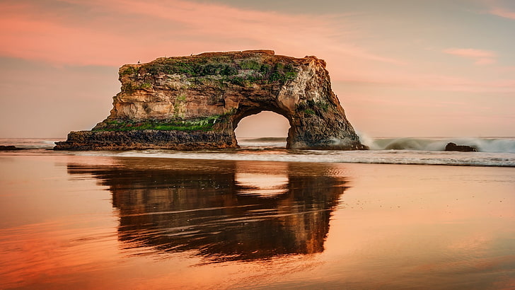 beach, California, santa cruz (california), sea, USA, water, HD wallpaper