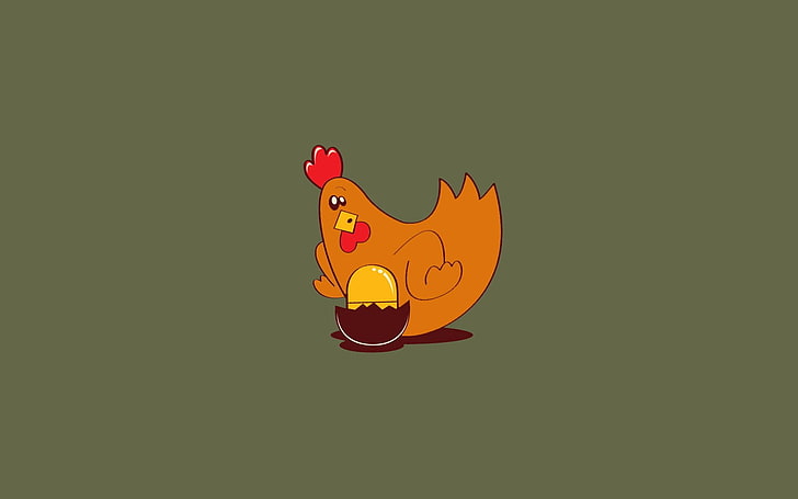 brown chicken, fried chicken, chickens, representation, animal representation, HD wallpaper